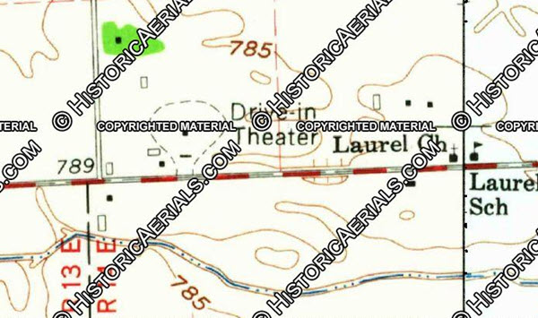 Starlite Drive-In - Old Topo Map